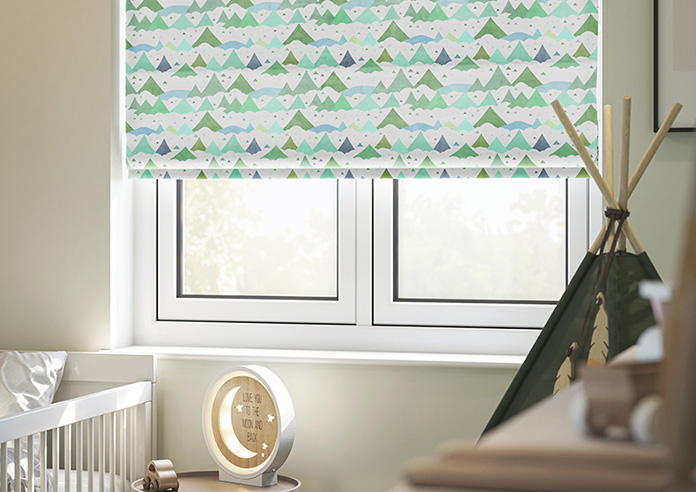 Cloudy Peaks, Mint - Twist&Fit Roman Blind - Image 5